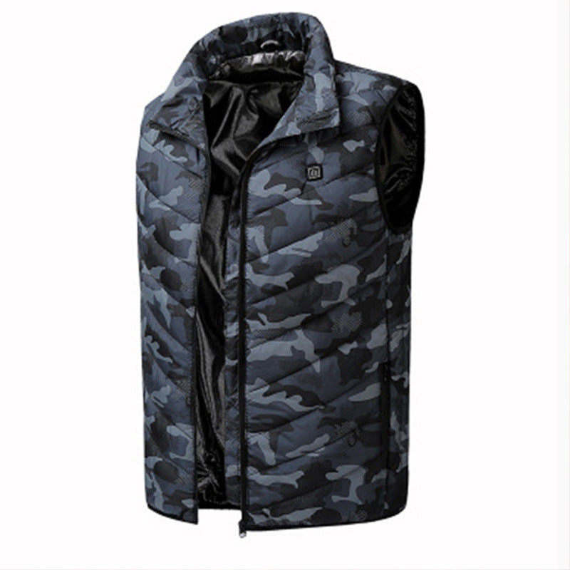 Fashionable Men's Stand Collar Heated Cotton Vest