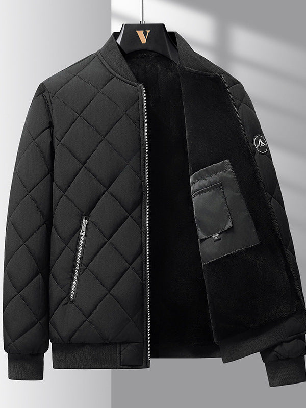 Rhombic sewing Design-Cotton Coat-Winter Casual Thickened Baseball Jacket for Men