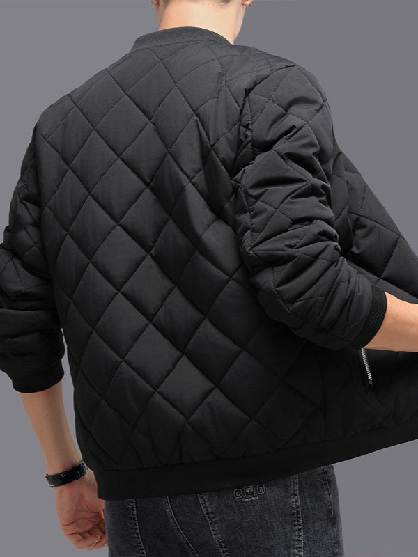 Rhombic sewing Design-Cotton Coat-Winter Casual Thickened Baseball Jacket for Men