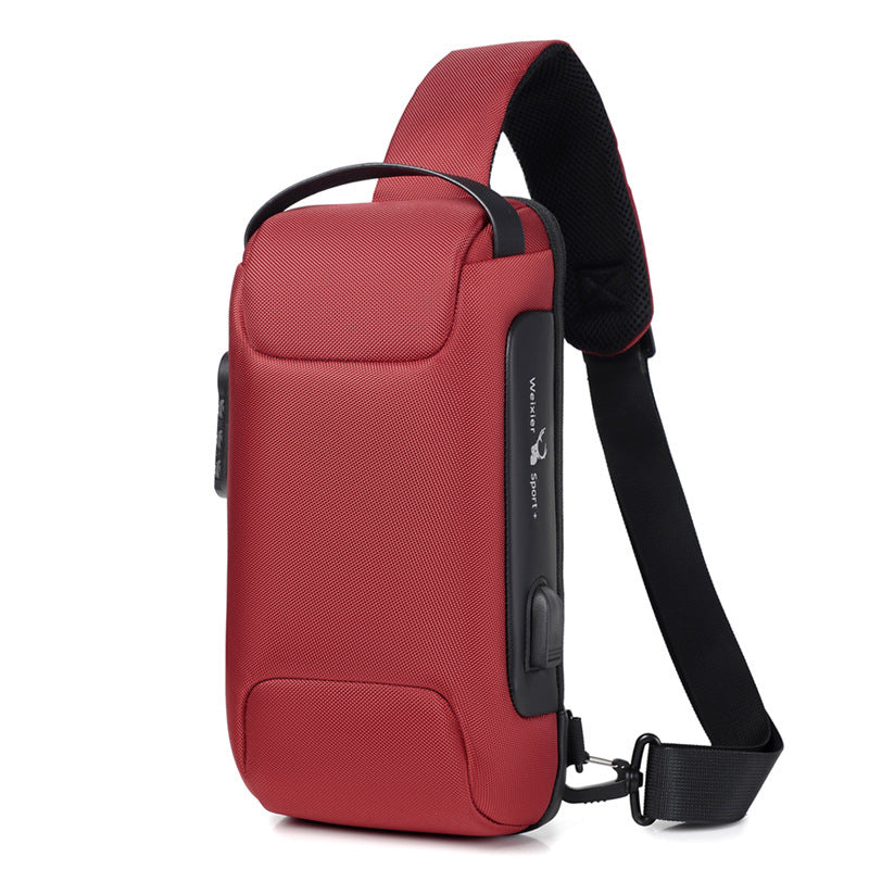 Waterproof USB Anti-theft Bag- Multifunction Lockable Travel Chest Pack