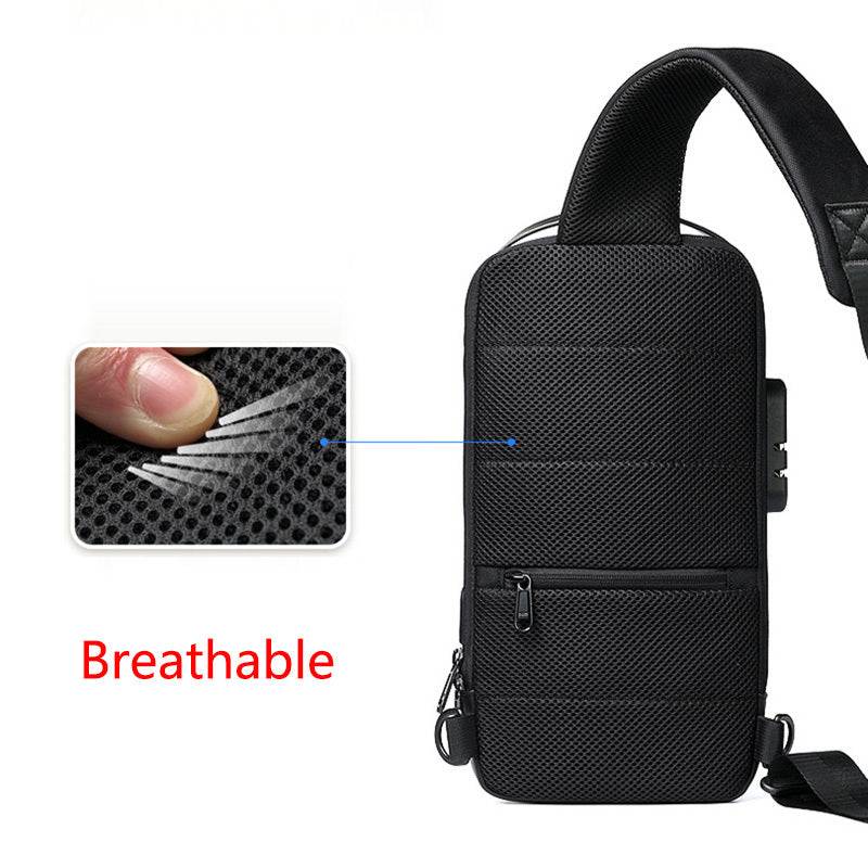 Waterproof USB Anti-theft Bag- Multifunction Lockable Travel Chest Pack