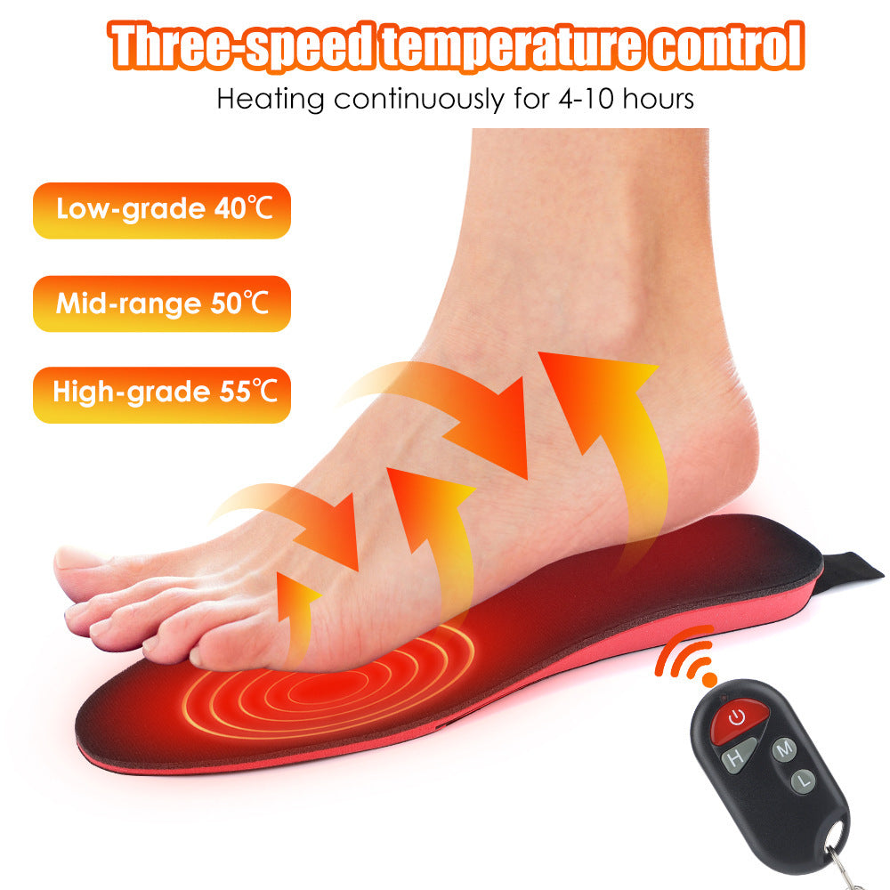 Rechargeable Heated Insoles For Men/Women-Cut To Any Size-with remote control adjuster