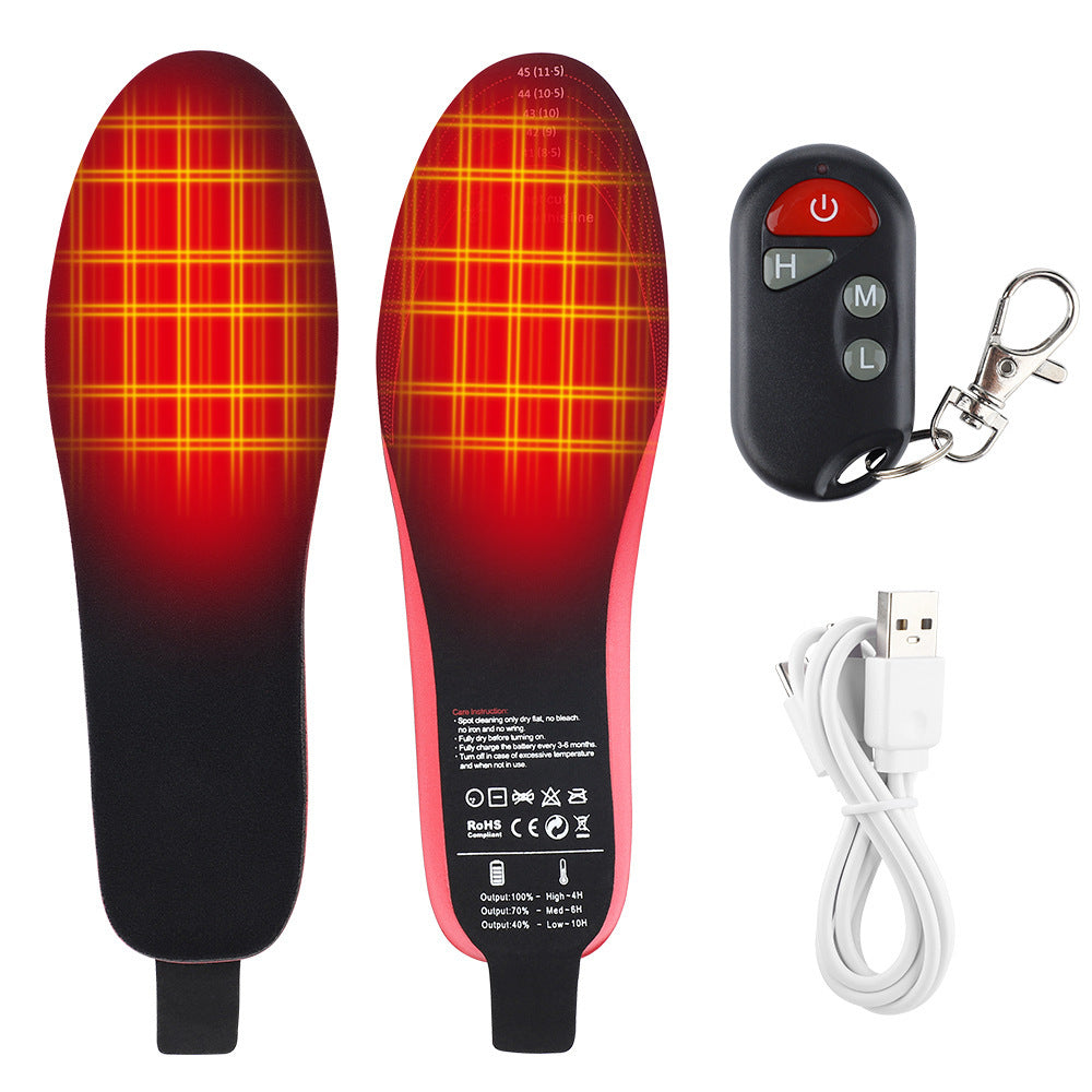 Rechargeable Heated Insoles For Men/Women-Cut To Any Size-with remote control adjuster