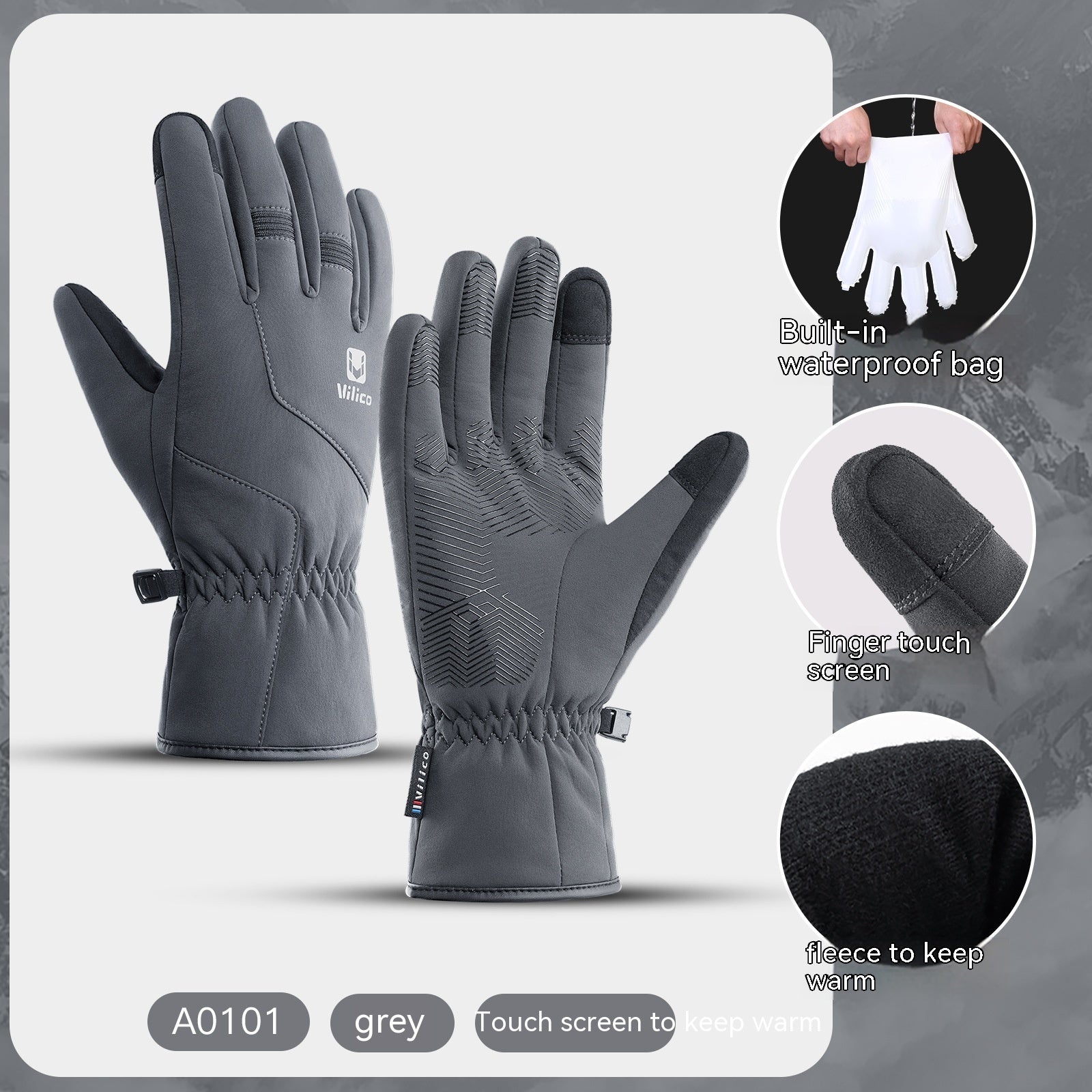 Outdoor Winter Warm Gloves Waterproof Windproof Touch Screen