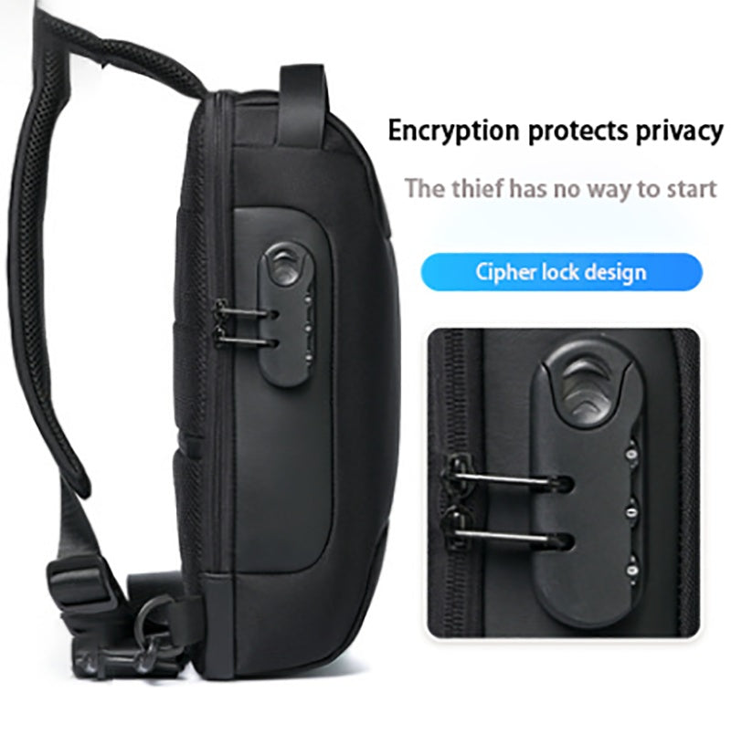 Waterproof USB Anti-theft Bag- Multifunction Lockable Travel Chest Pack