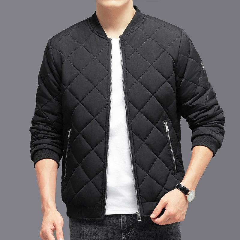 Rhombic sewing Design-Cotton Coat-Winter Casual Thickened Baseball Jacket for Men