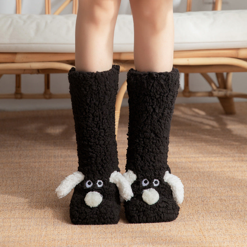 Doggy Floor Socks- Winter Warm Non-slip Plush Socks for Women